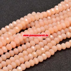   Kiárusítás!  50db. Csiszolt üveggyöngy. 6x4mm. Sárgabarack. Mindig akcióban!