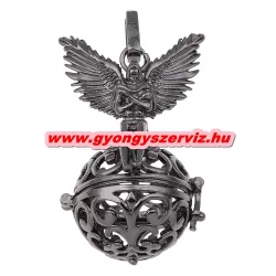 Leárazás! Angyalhívó medál. Angyallal. Fekete szín.