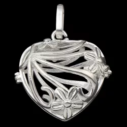  Leárazás! Angyalhívó medál. Ezüst szín. Szív, virágokkal.
