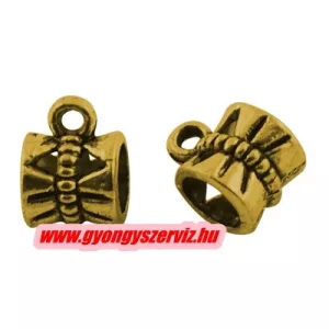 10db. Charm tartó, medál tartó. 10x7x7mm. Antik arany szín.